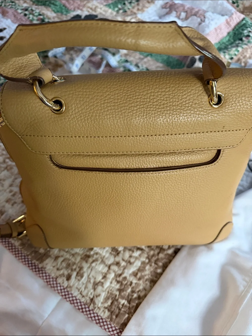 Women’s MCM Milla  Leather Top-Handle Satchel - Tan color.